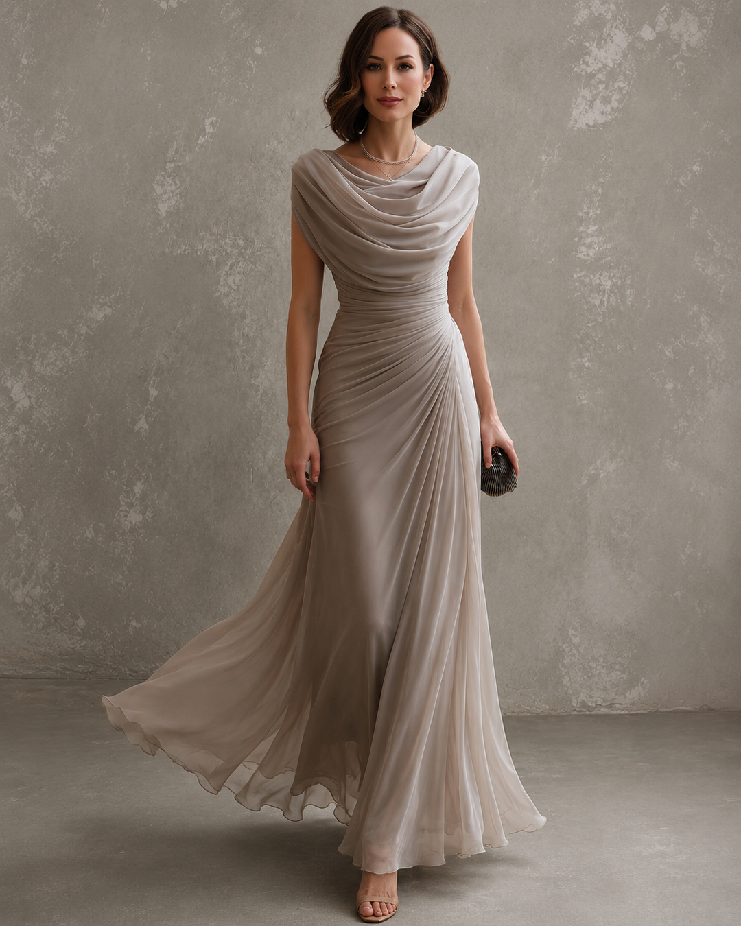 Lydia | Elegantes Maxikleid mit Drapierung