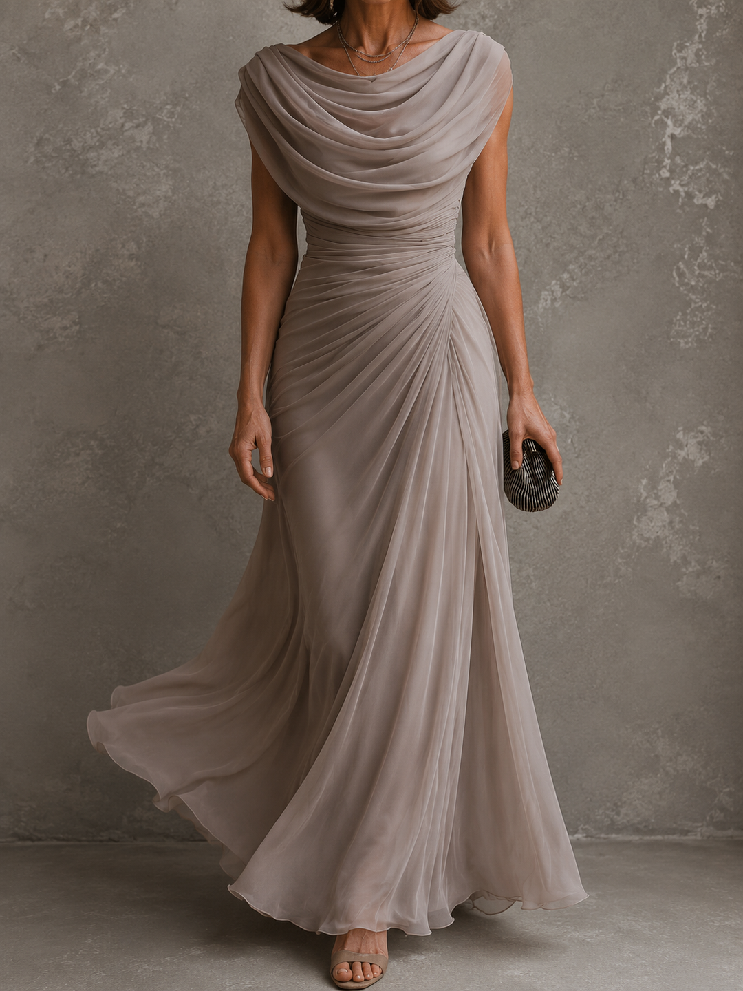 Lydia | Elegantes Maxikleid mit Drapierung