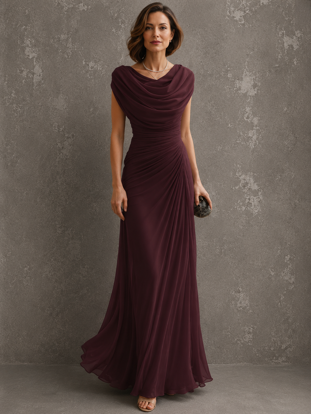 Lydia | Elegantes Maxikleid mit Drapierung