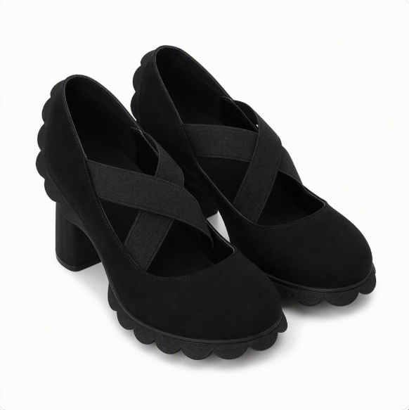 Jamie | Breite Absatzschuhe mit gekreuzten Riemen