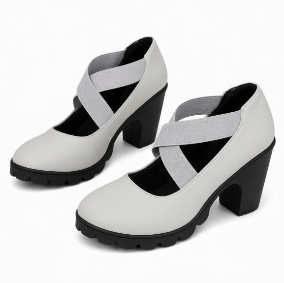 Jamie | Breite Absatzschuhe mit gekreuzten Riemen