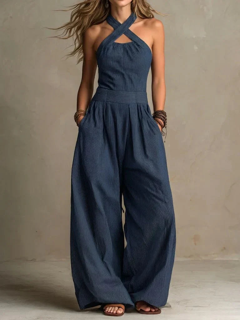 Harlow | Eleganter Jumpsuit mit Kreuz-Ausschnitt