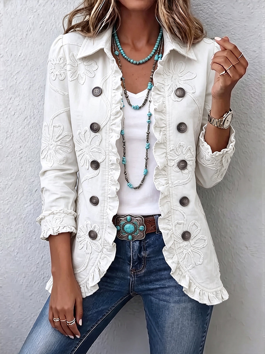 Megan | Blumenjacke mit Rüschen