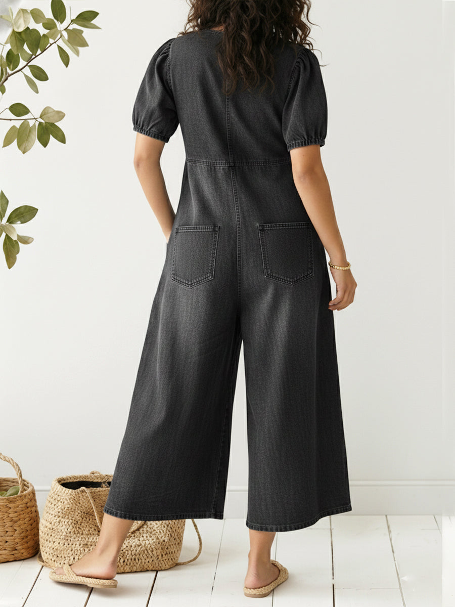 Winslet | Moderner Denim-Look Lockerer Overall