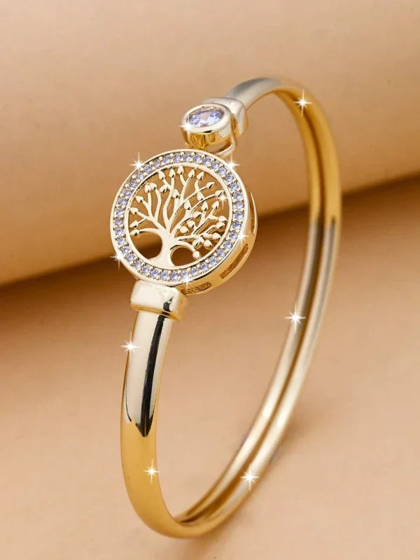 Bernadette | Offenes Armband Baum des Lebens