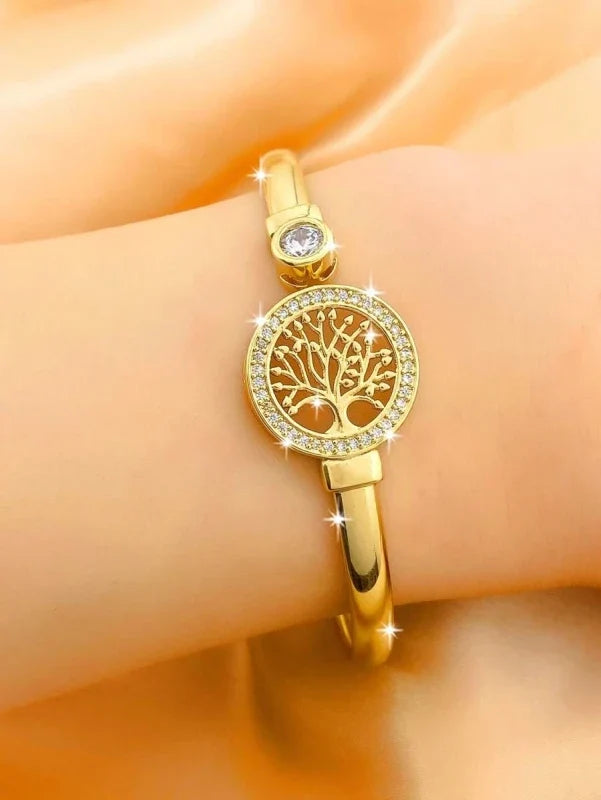 Bernadette | Offenes Armband Baum des Lebens