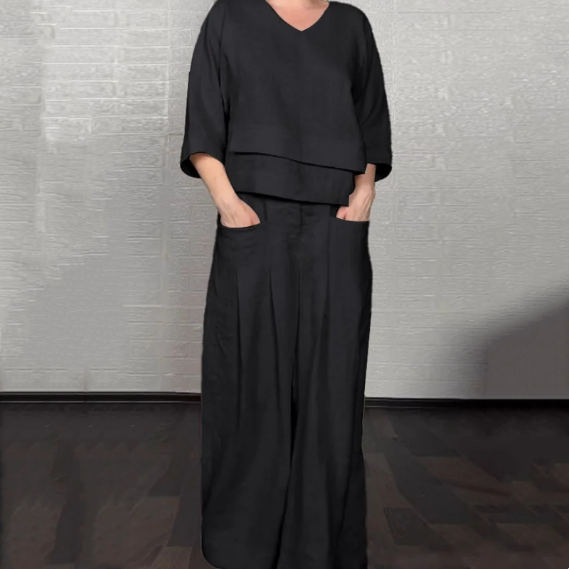 Wilhelmina | Zweiteiliges Set mit weitem Hosenbein