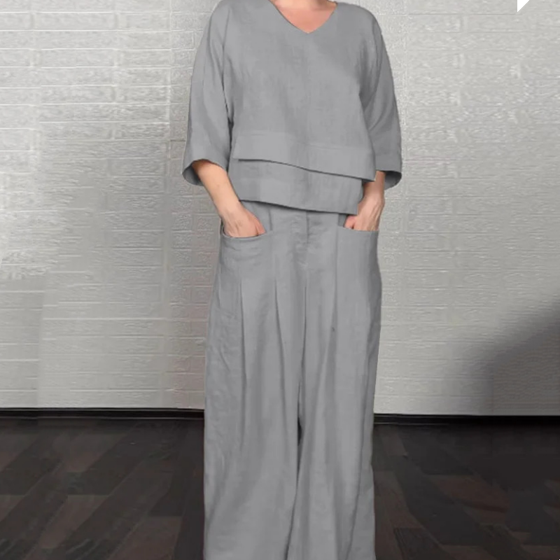 Wilhelmina | Zweiteiliges Set mit weitem Hosenbein