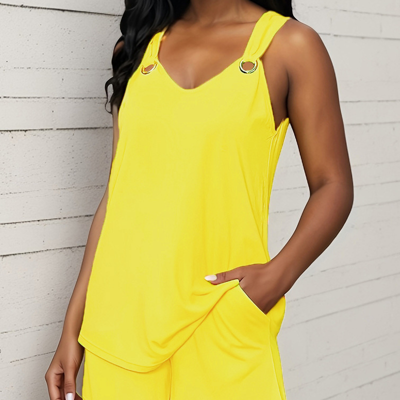 Jovie | 2-teiliges ärmelloses Set mit T-Shirt und Shorts