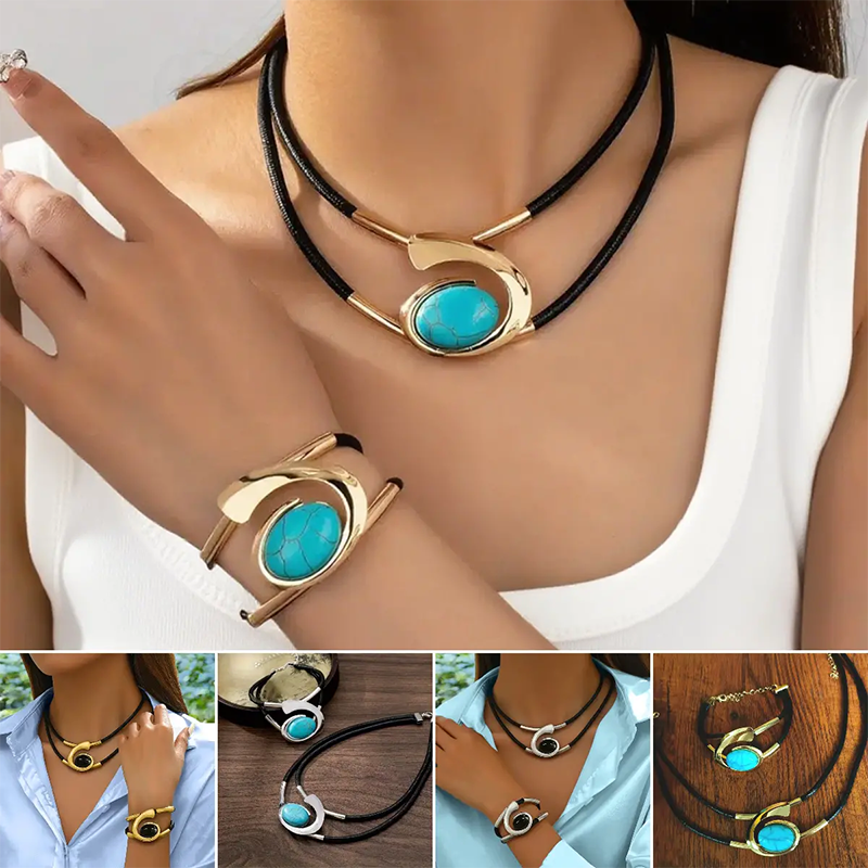 Suri  | Vintage Boho Stil Halskette und Armband Set
