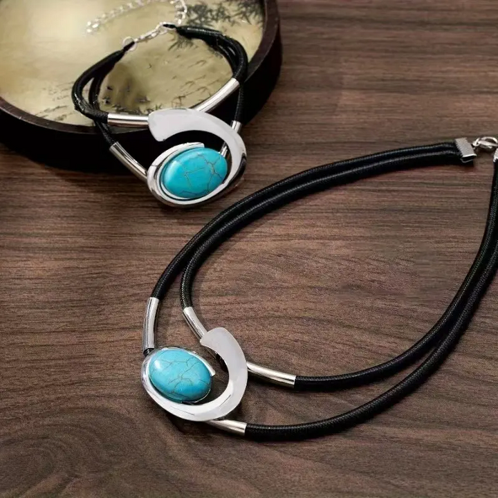 Suri  | Vintage Boho Stil Halskette und Armband Set