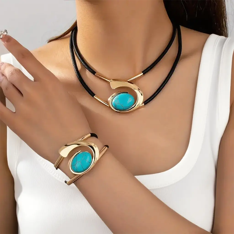 Suri  | Vintage Boho Stil Halskette und Armband Set