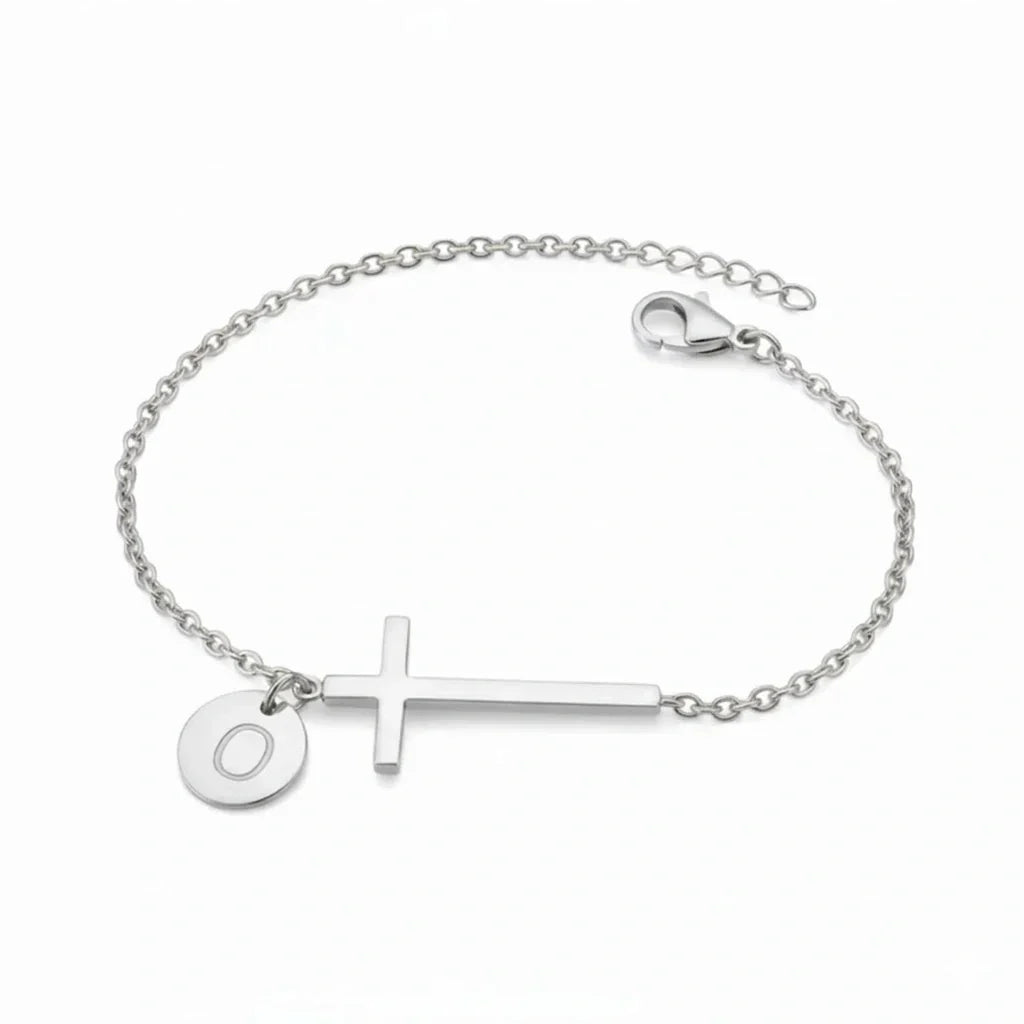 Elodryn | Personalisiertes Kreuz und Initialien Armband