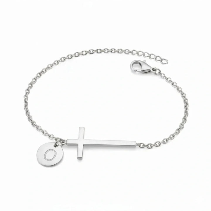 Elodryn | Personalisiertes Kreuz und Initialien Armband