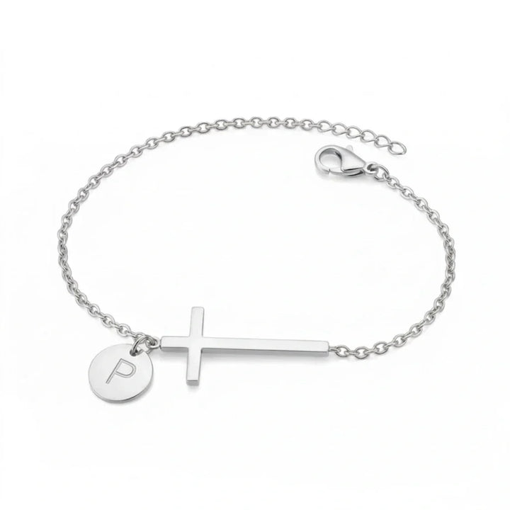 Elodryn | Personalisiertes Kreuz und Initialien Armband