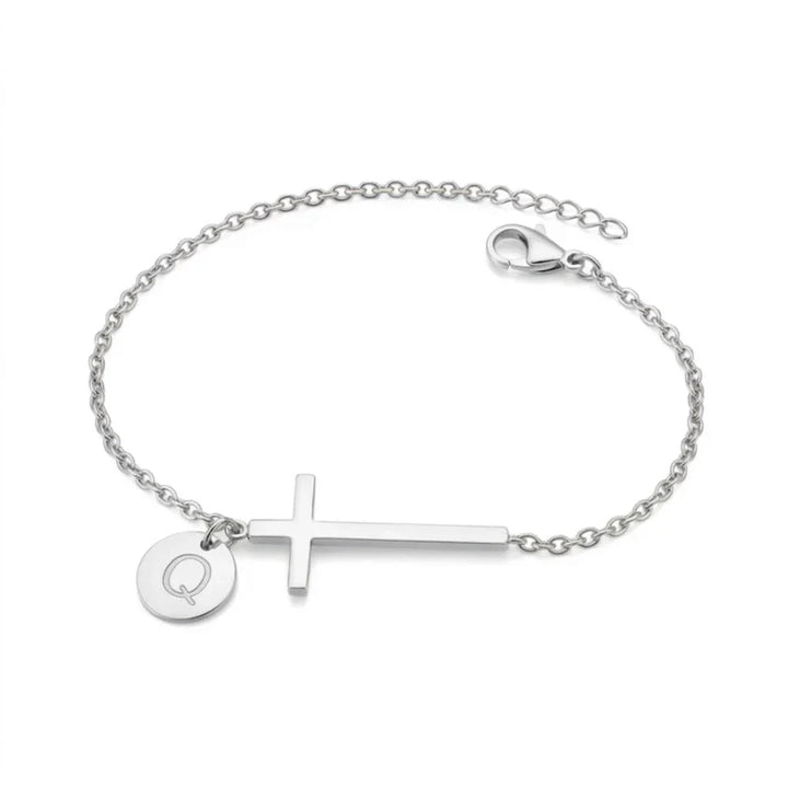 Elodryn | Personalisiertes Kreuz und Initialien Armband