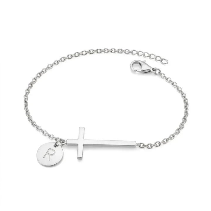 Elodryn | Personalisiertes Kreuz und Initialien Armband