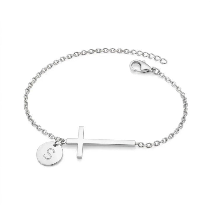 Elodryn | Personalisiertes Kreuz und Initialien Armband