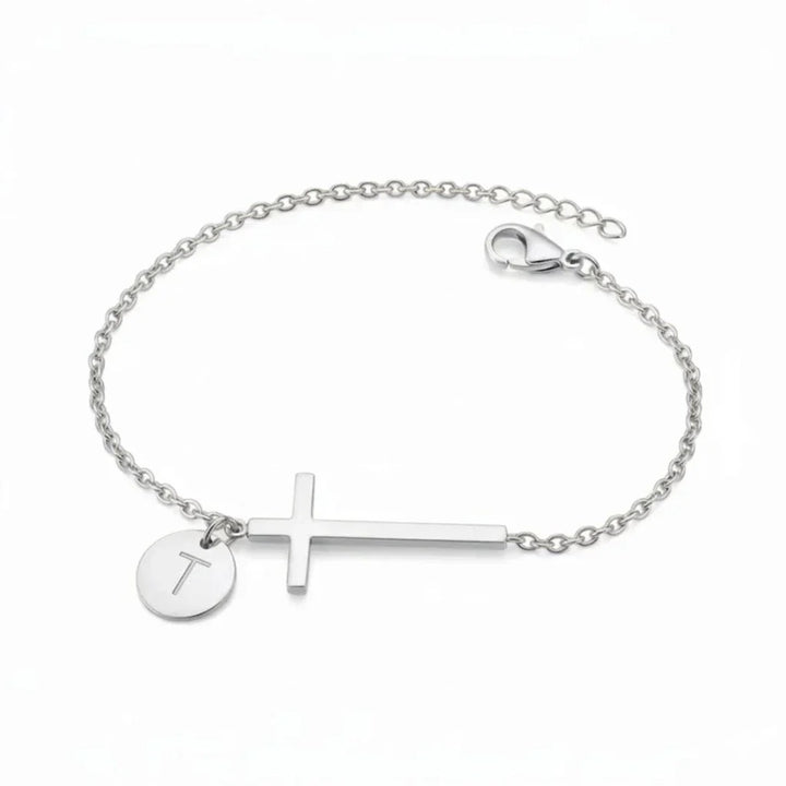 Elodryn | Personalisiertes Kreuz und Initialien Armband