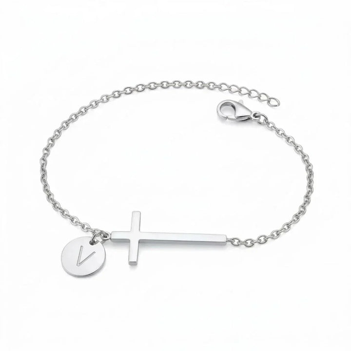 Elodryn | Personalisiertes Kreuz und Initialien Armband