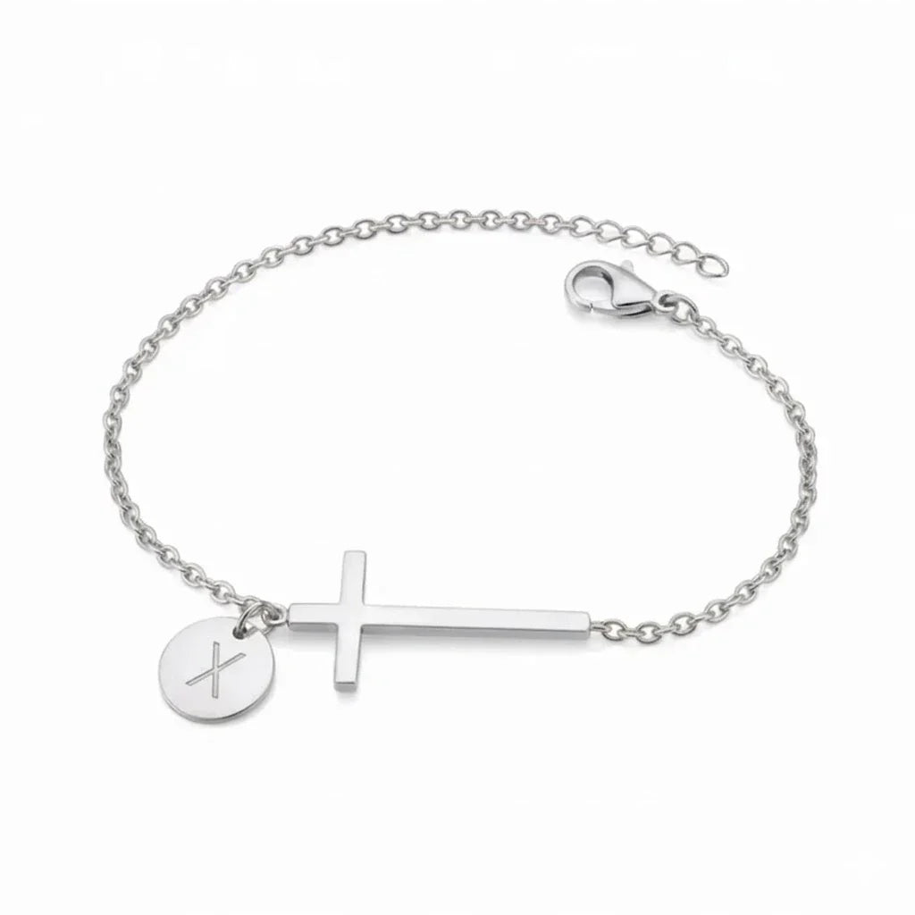 Elodryn | Personalisiertes Kreuz und Initialien Armband
