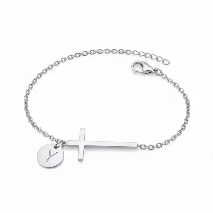 Elodryn | Personalisiertes Kreuz und Initialien Armband