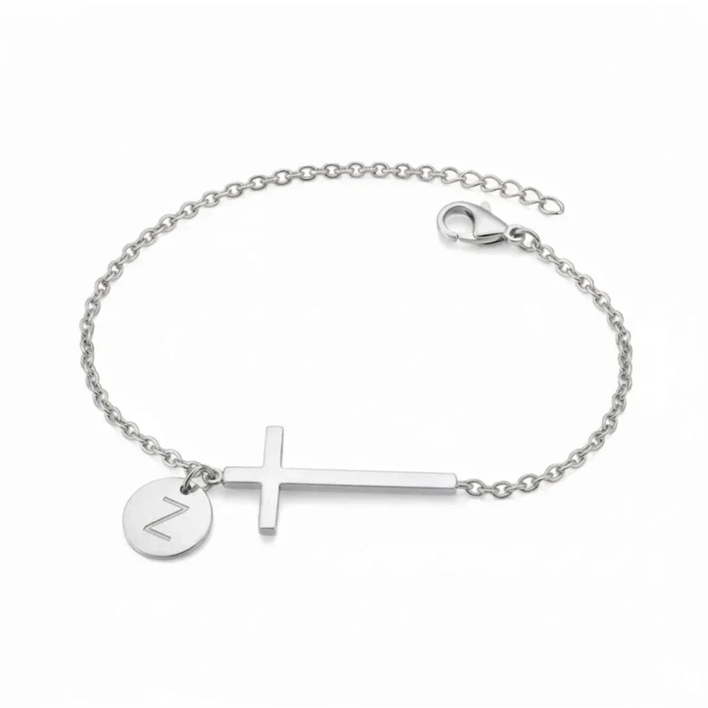 Elodryn | Personalisiertes Kreuz und Initialien Armband