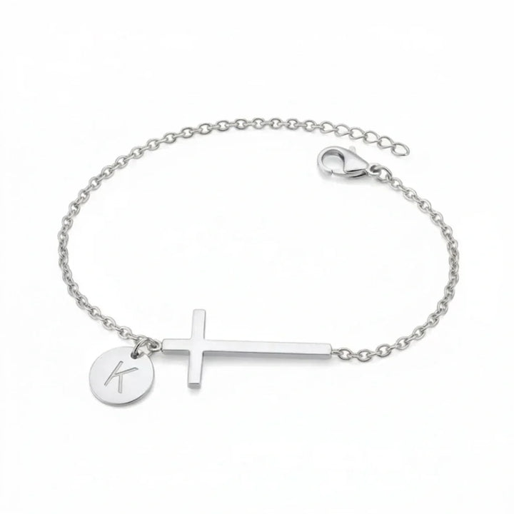 Elodryn | Personalisiertes Kreuz und Initialien Armband