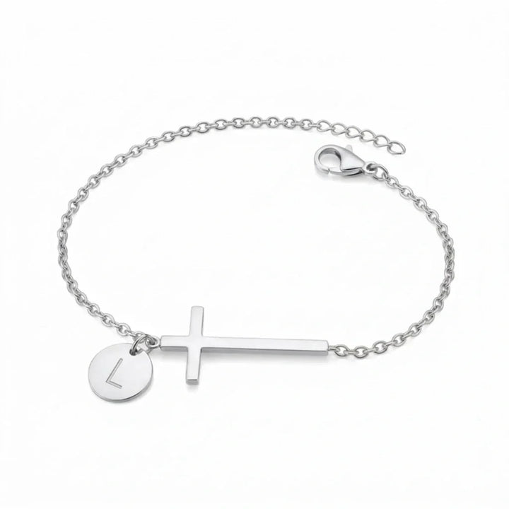 Elodryn | Personalisiertes Kreuz und Initialien Armband