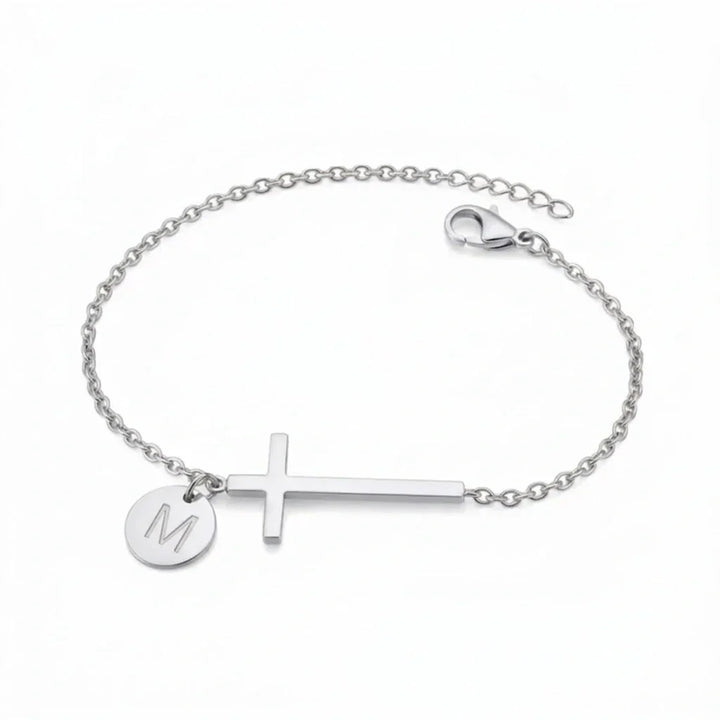 Elodryn | Personalisiertes Kreuz und Initialien Armband