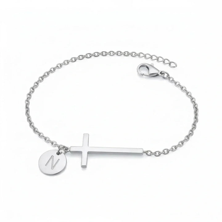 Elodryn | Personalisiertes Kreuz und Initialien Armband