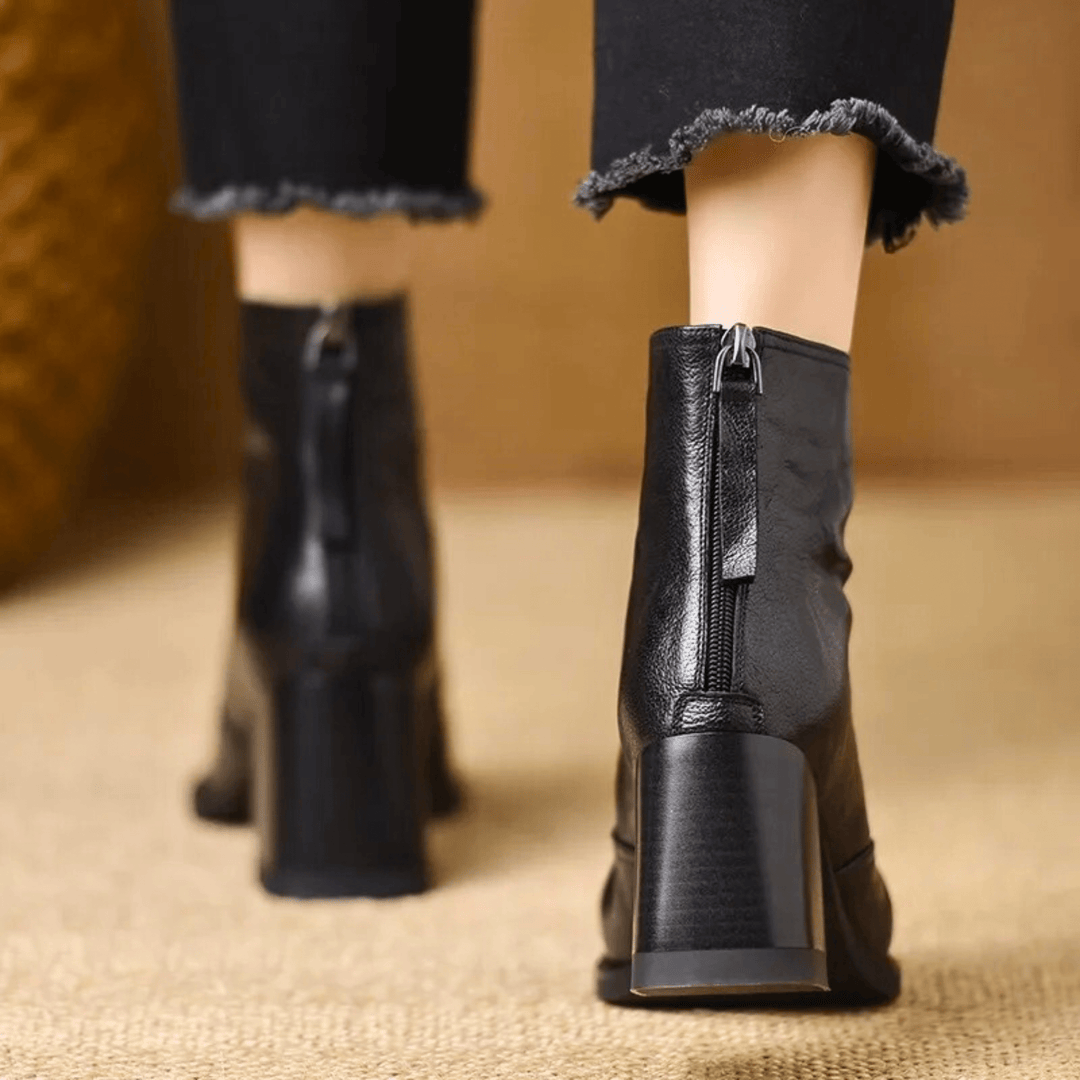 Cavelle | Bequeme Luxus-Stiefeletten mit mittelhohem Absatz