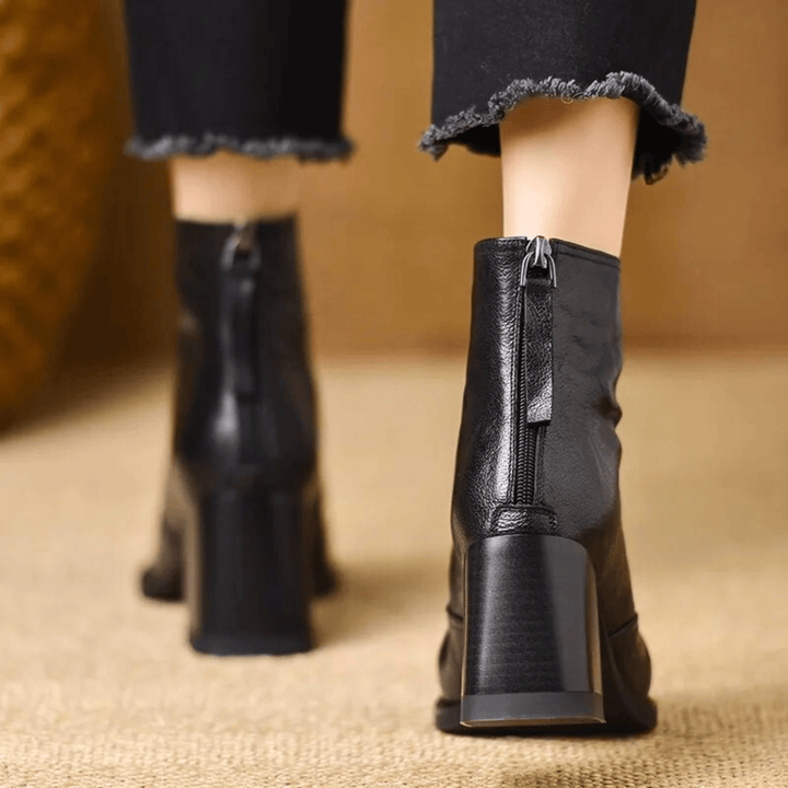 Cavelle | Bequeme Luxus-Stiefeletten mit mittelhohem Absatz