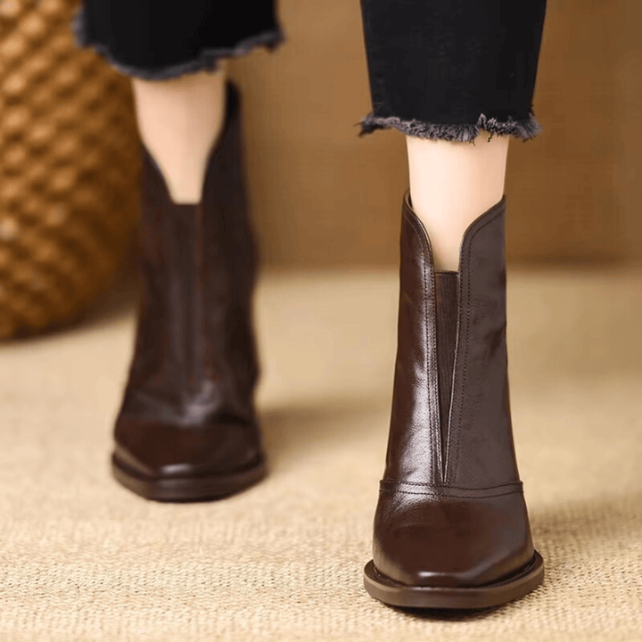 Cavelle | Bequeme Luxus-Stiefeletten mit mittelhohem Absatz