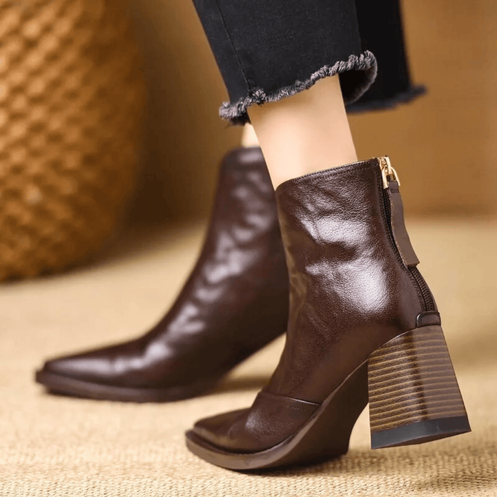 Cavelle | Bequeme Luxus-Stiefeletten mit mittelhohem Absatz