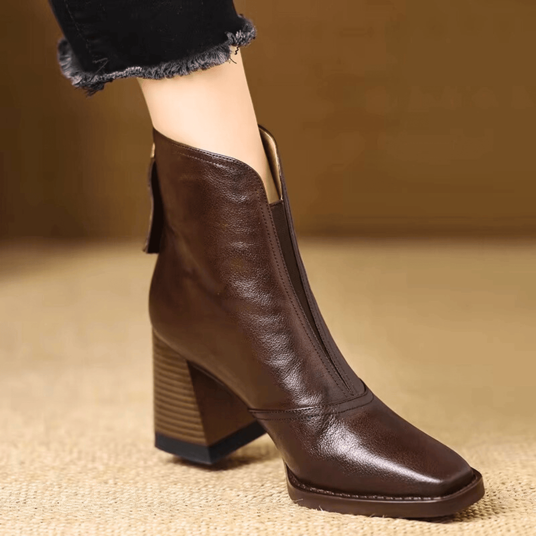 Cavelle | Bequeme Luxus-Stiefeletten mit mittelhohem Absatz